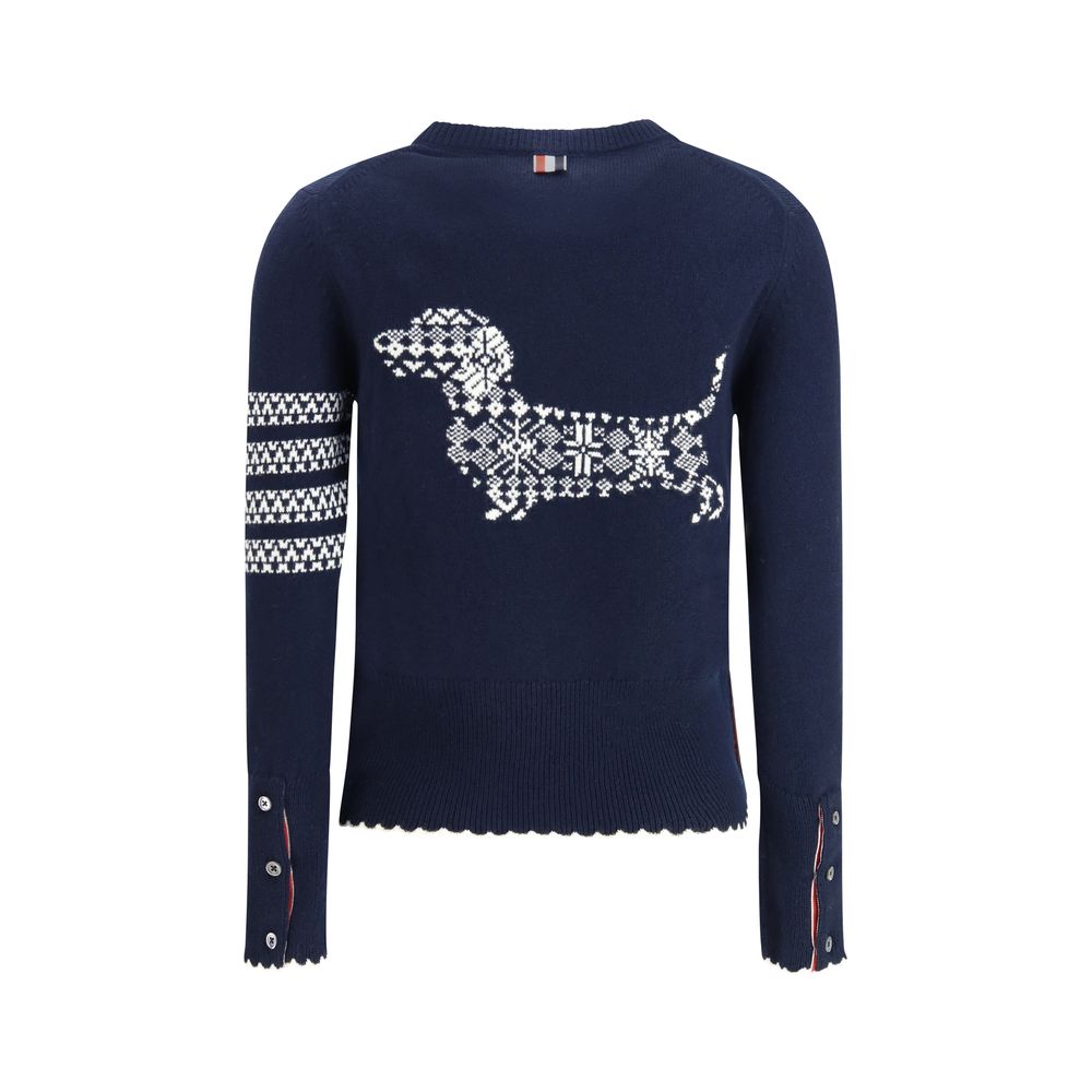 Sweat-shirt Oves Aries en laine bleue Thom Browne