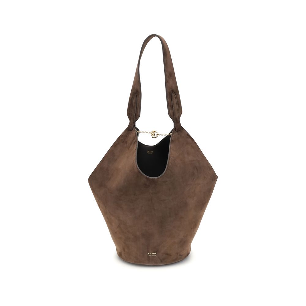 Khaite Brown Calf Leather Bos Taurus Shoulder Bag