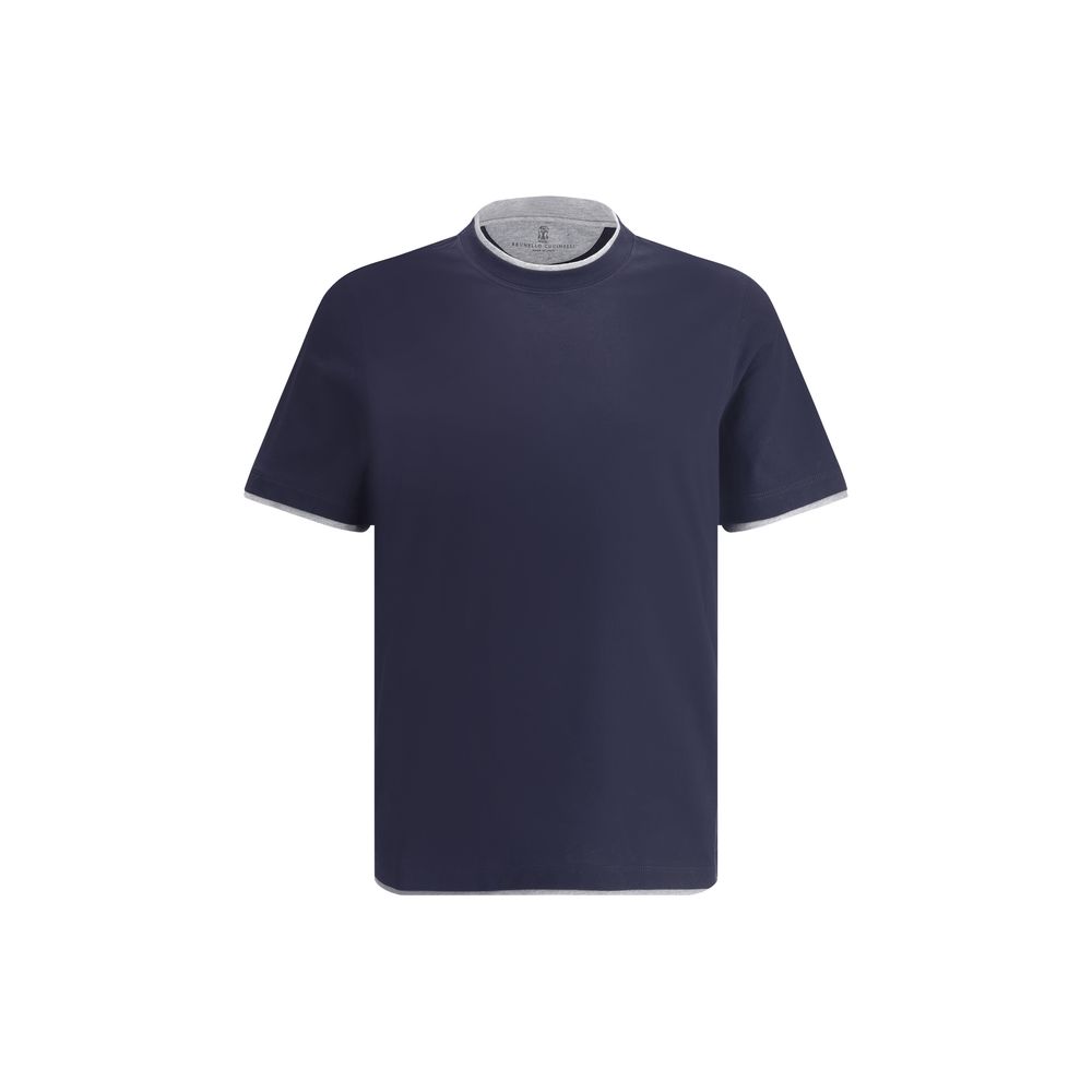 Brunello Cucinelli Blue T-Shirt for Men