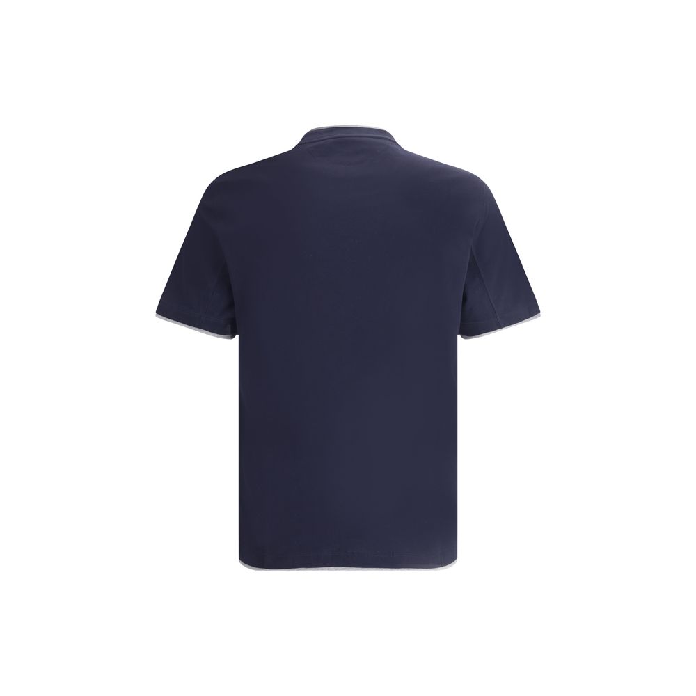 Brunello Cucinelli Blue T-Shirt for Men alternate view