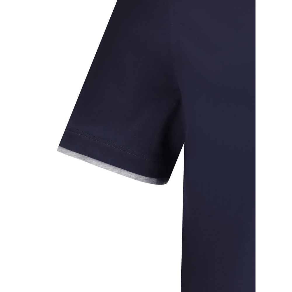 Brunello Cucinelli Blue T-Shirt for Men detail view