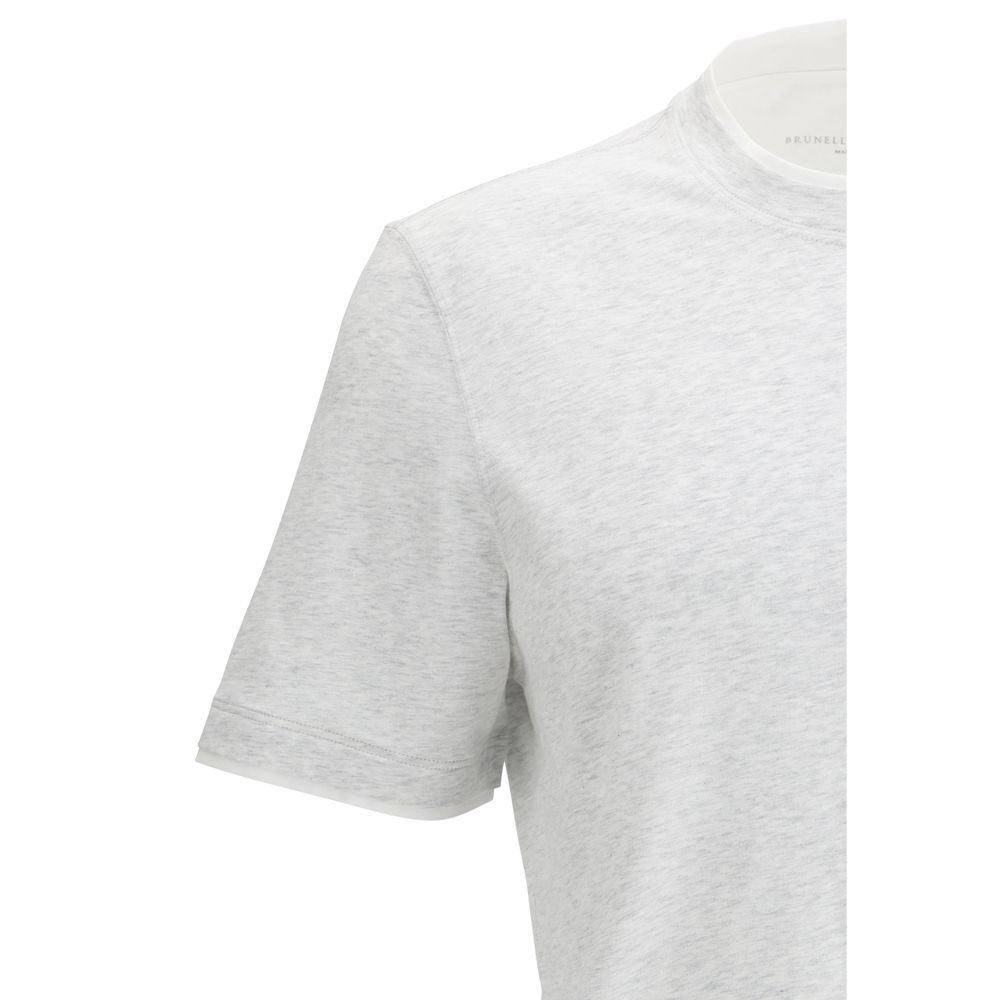Brunello Cucinelli Grey T-Shirt for Men detail view