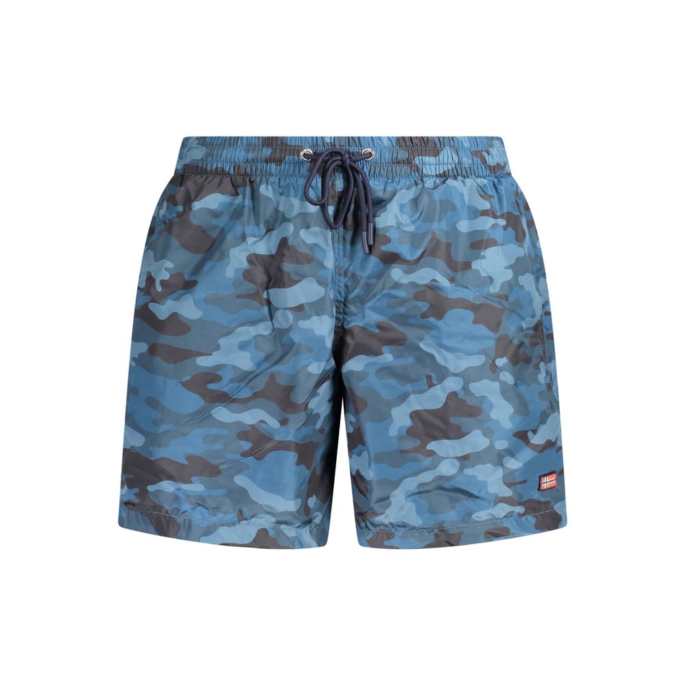 Norway 1963 Blu Polyester Men's Swim Boxer