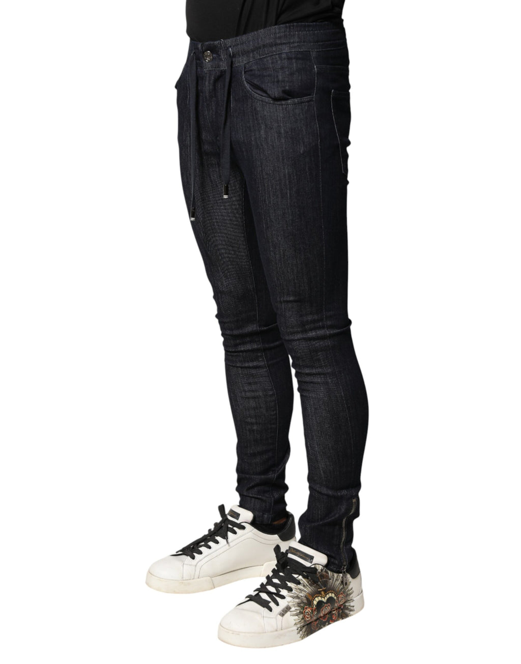 Dolce & Gabbana Black Skinny Jeans for Men detail view