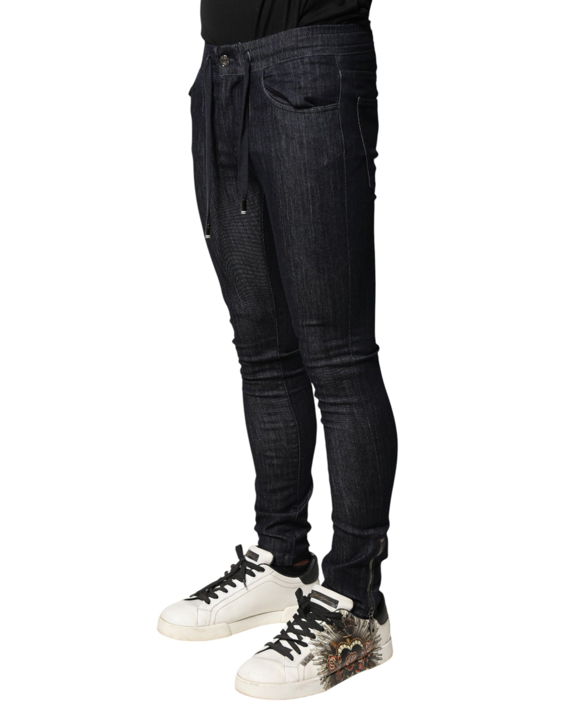 Dolce & Gabbana Black Skinny Jeans for Men detail view