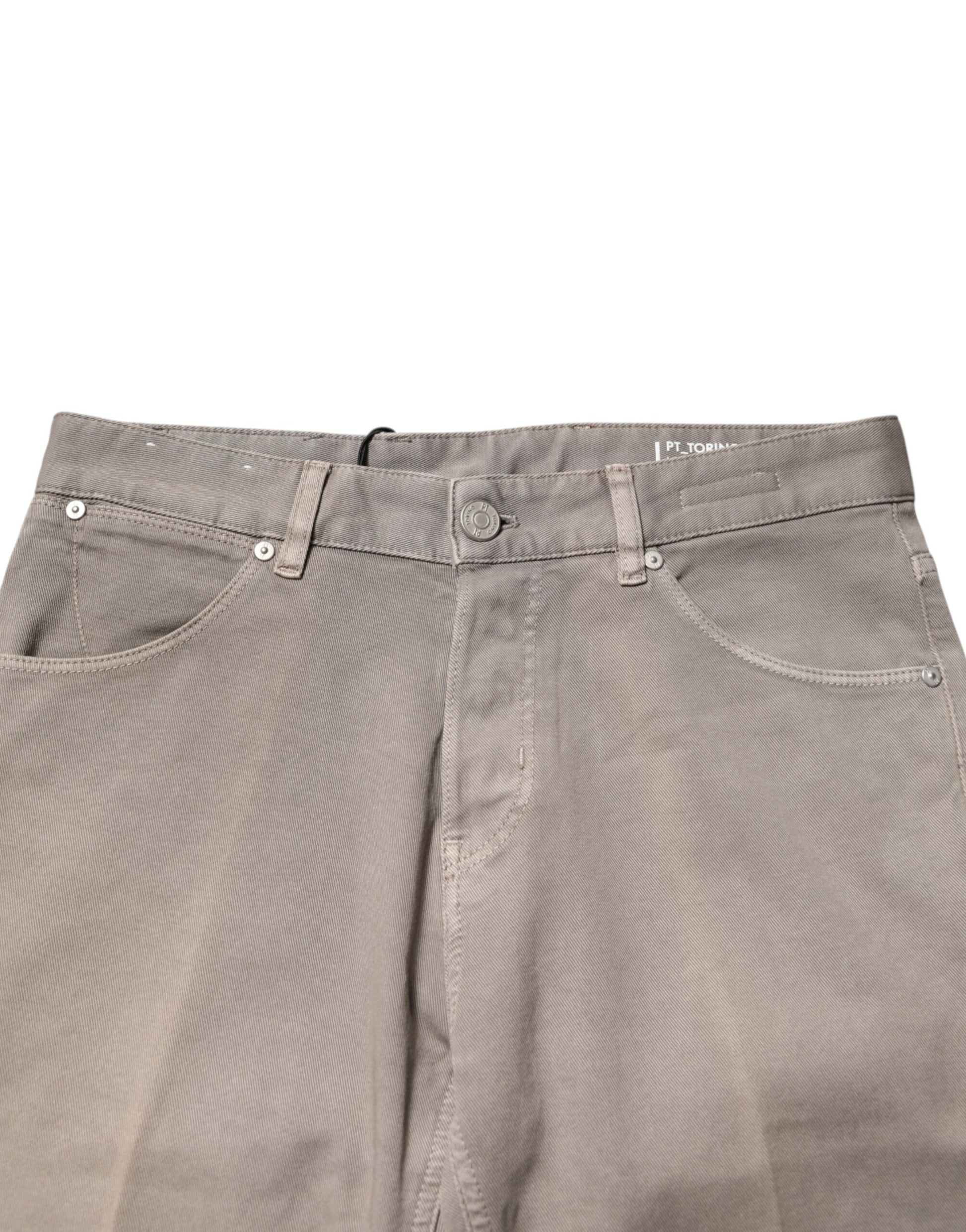 PT Torino Brown Relaxed Fit Jeans for Men side view