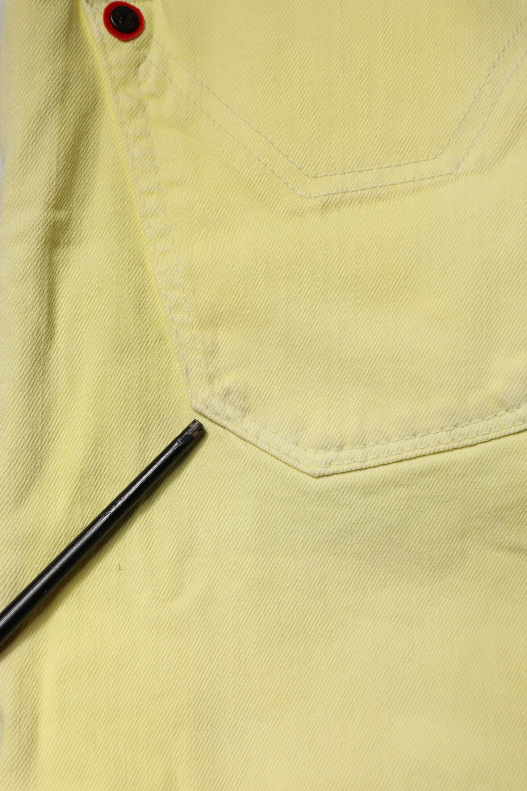 Jeckerson Yellow Mid Waist Straight Fit Men Denim Trouser Jeans