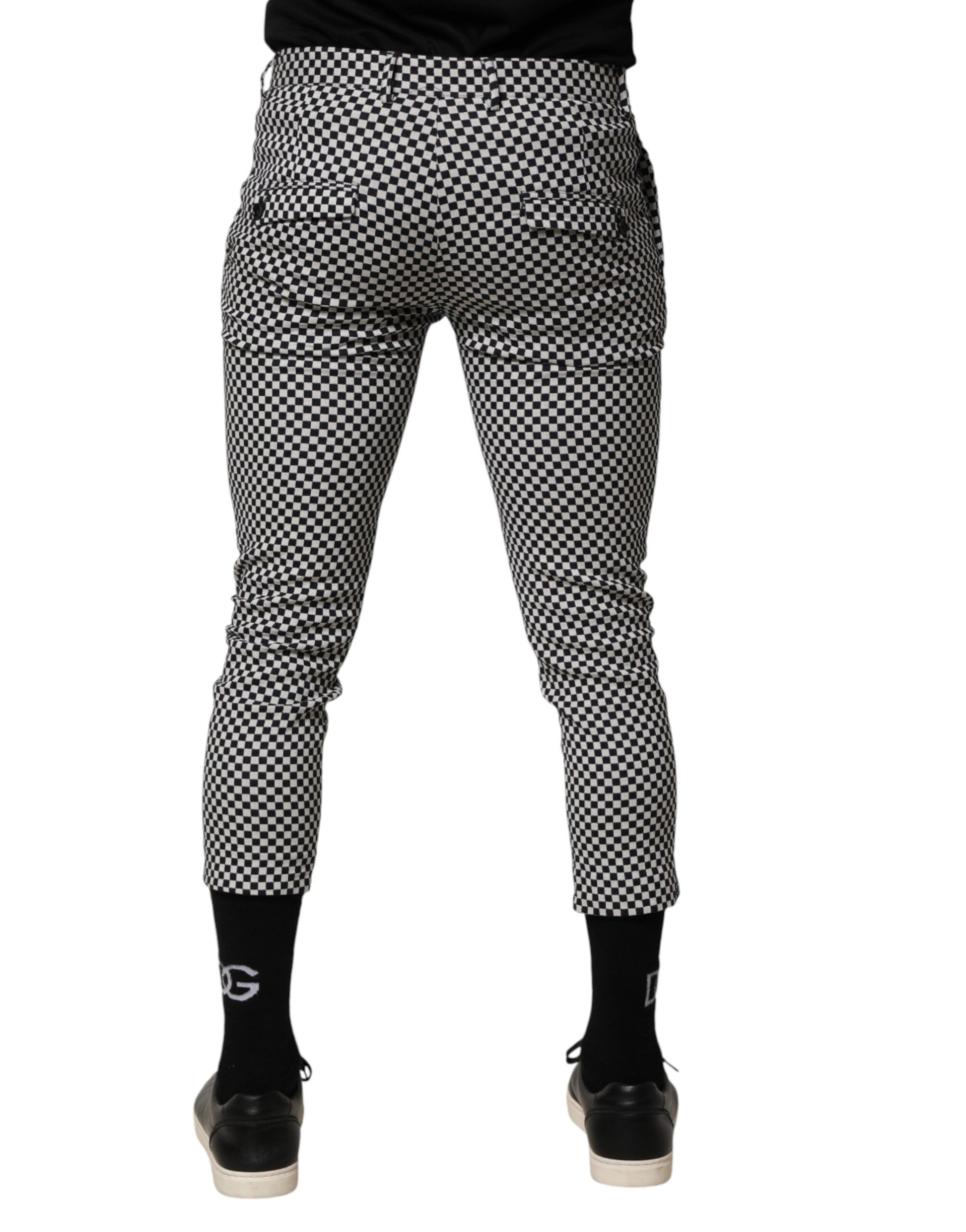 Pantalon court à carreaux noirs et blancs pour homme Daniele Alessandrini