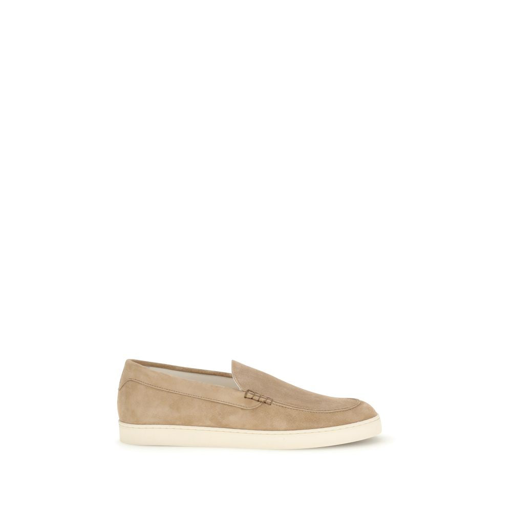Mocassins à enfiler Brunello Cucinelli en cuir de veau beige Bos Taurus
