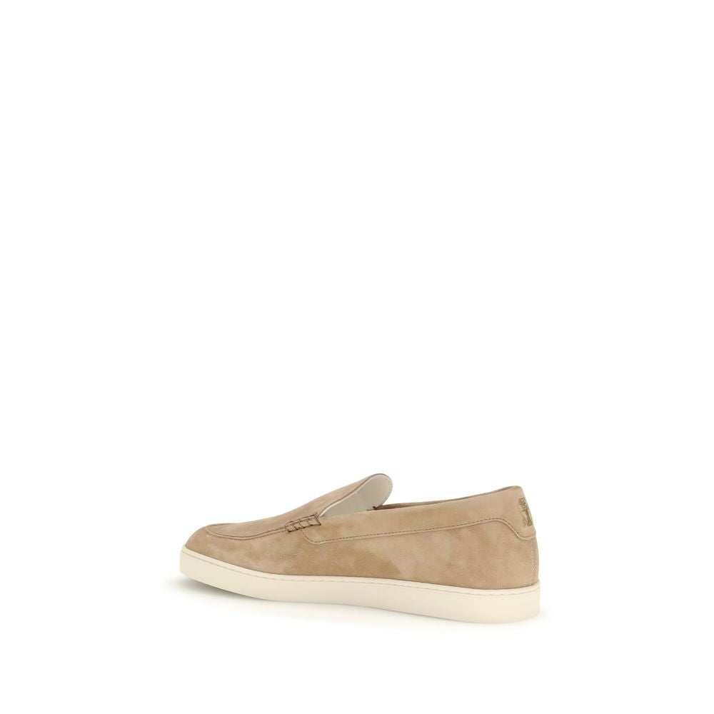 Mocassins à enfiler Brunello Cucinelli en cuir de veau beige Bos Taurus