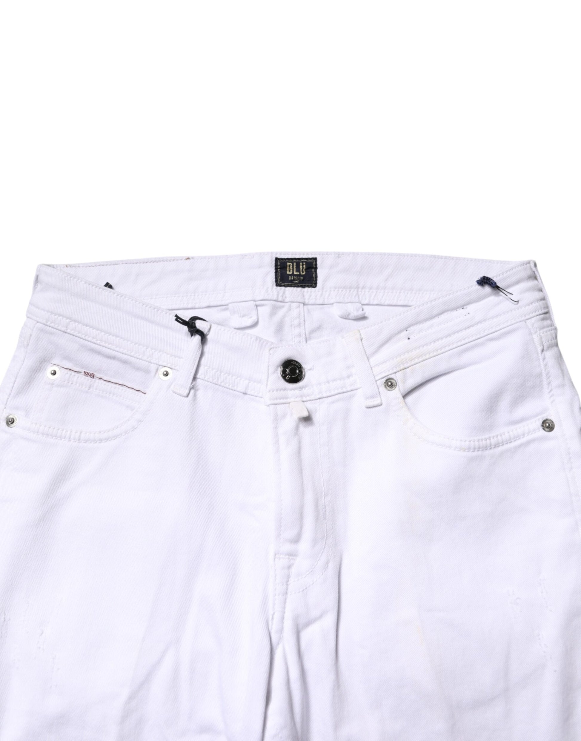 Briglia 1949 White Slim Fit Jeans for Men side view