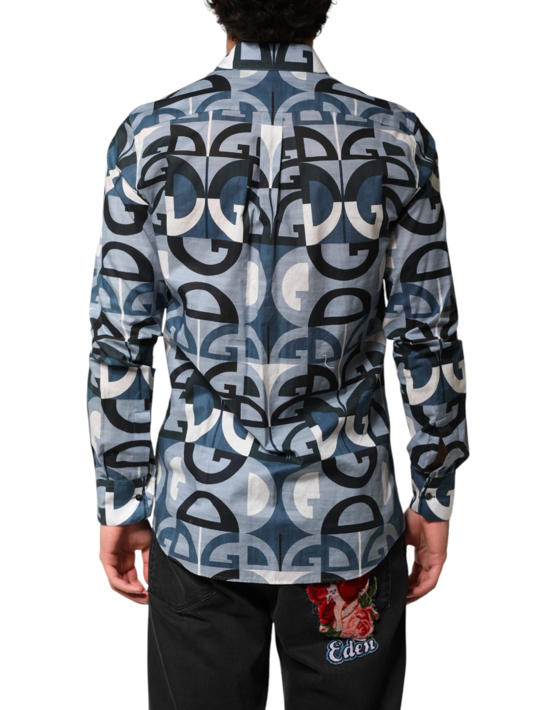 Chemise décontractée à manches longues avec logo Blue MARTINI Dolce & Gabbana