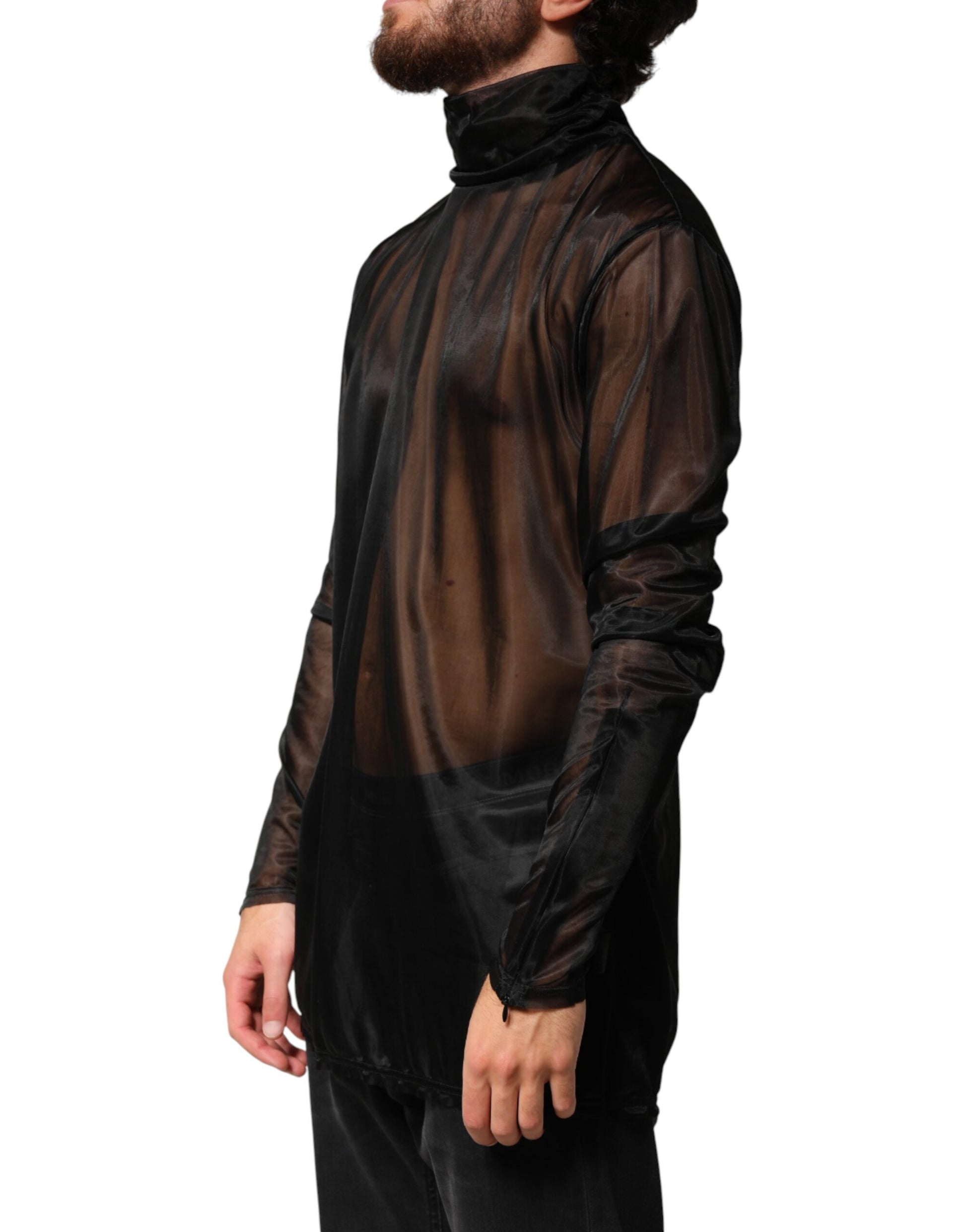 Dolce & Gabbana Black Long Sleeve T-Shirt for Men detail view