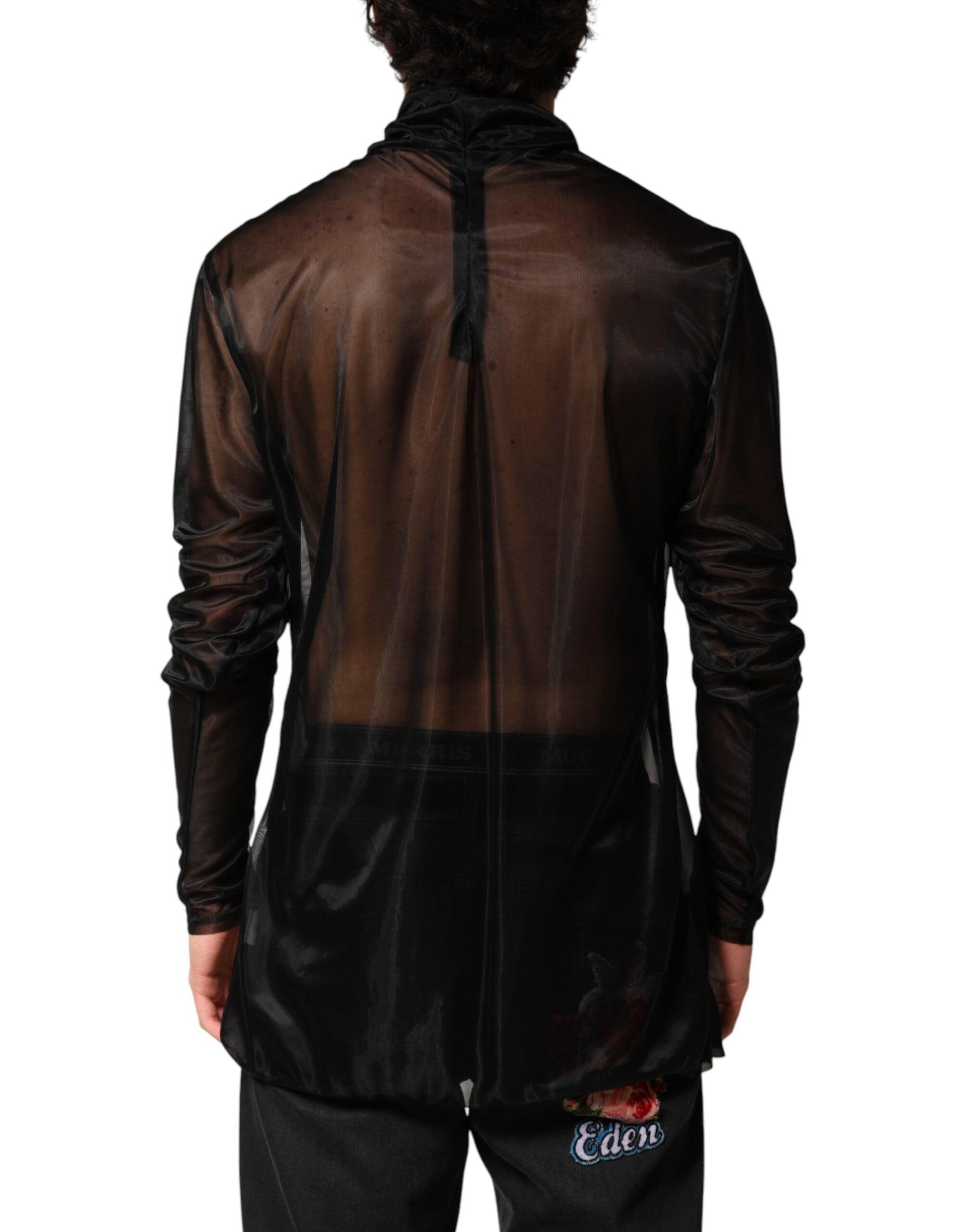 Dolce & Gabbana Black Long Sleeve T-Shirt for Men side view