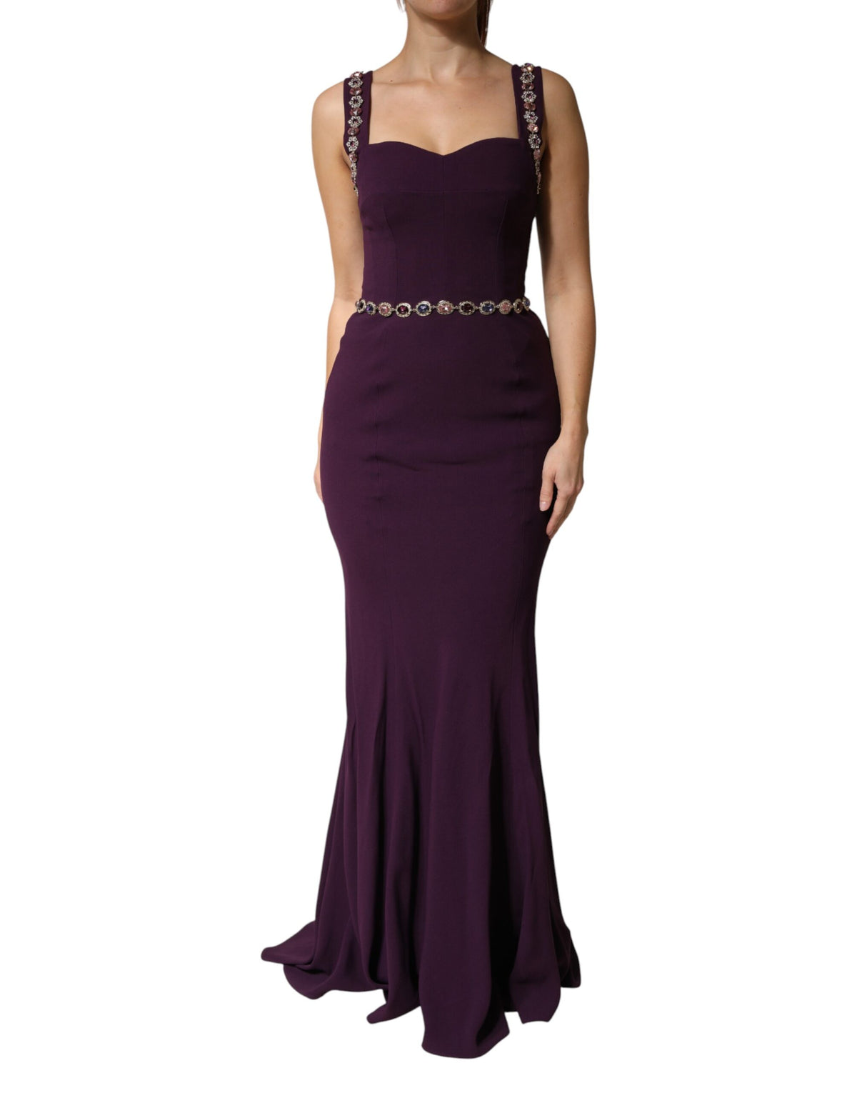 Dolce & Gabbana Violet Embellished Scheide Meerjungfrauenkleid