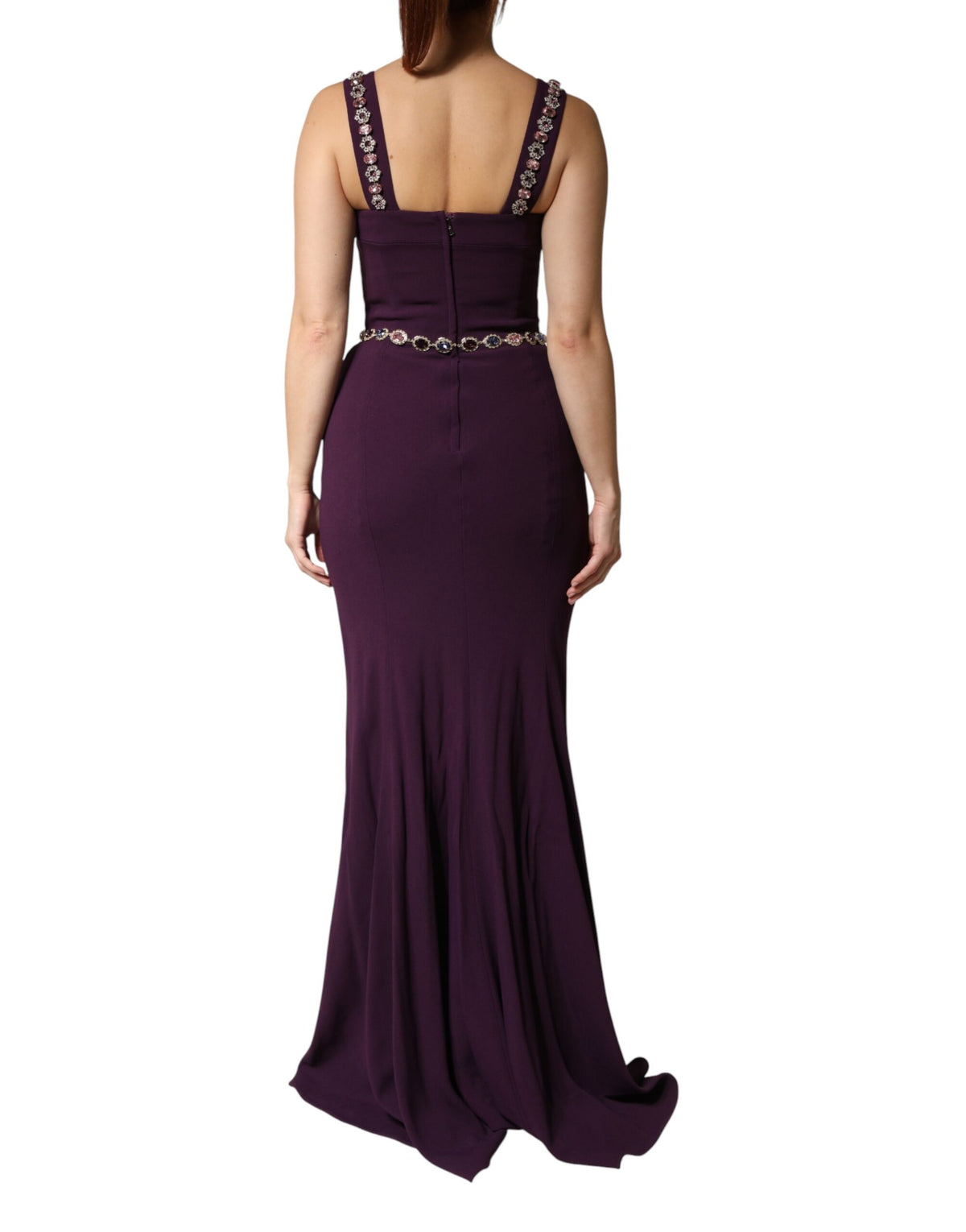 Dolce & Gabbana Violet Embellished Scheide Meerjungfrauenkleid