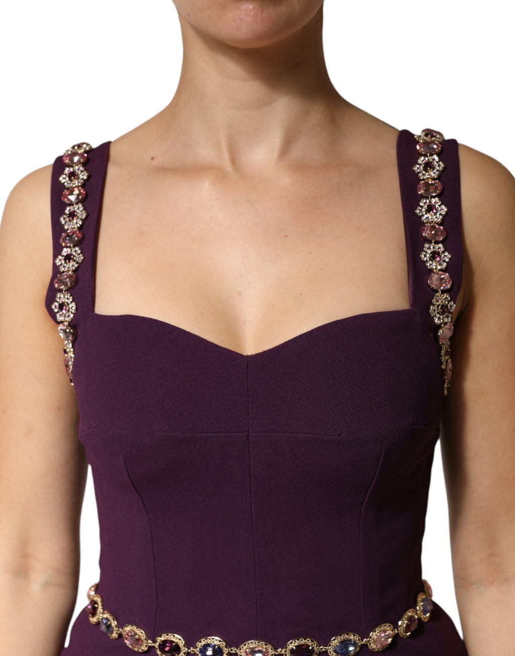 Dolce & Gabbana Violet Embellished Scheide Meerjungfrauenkleid