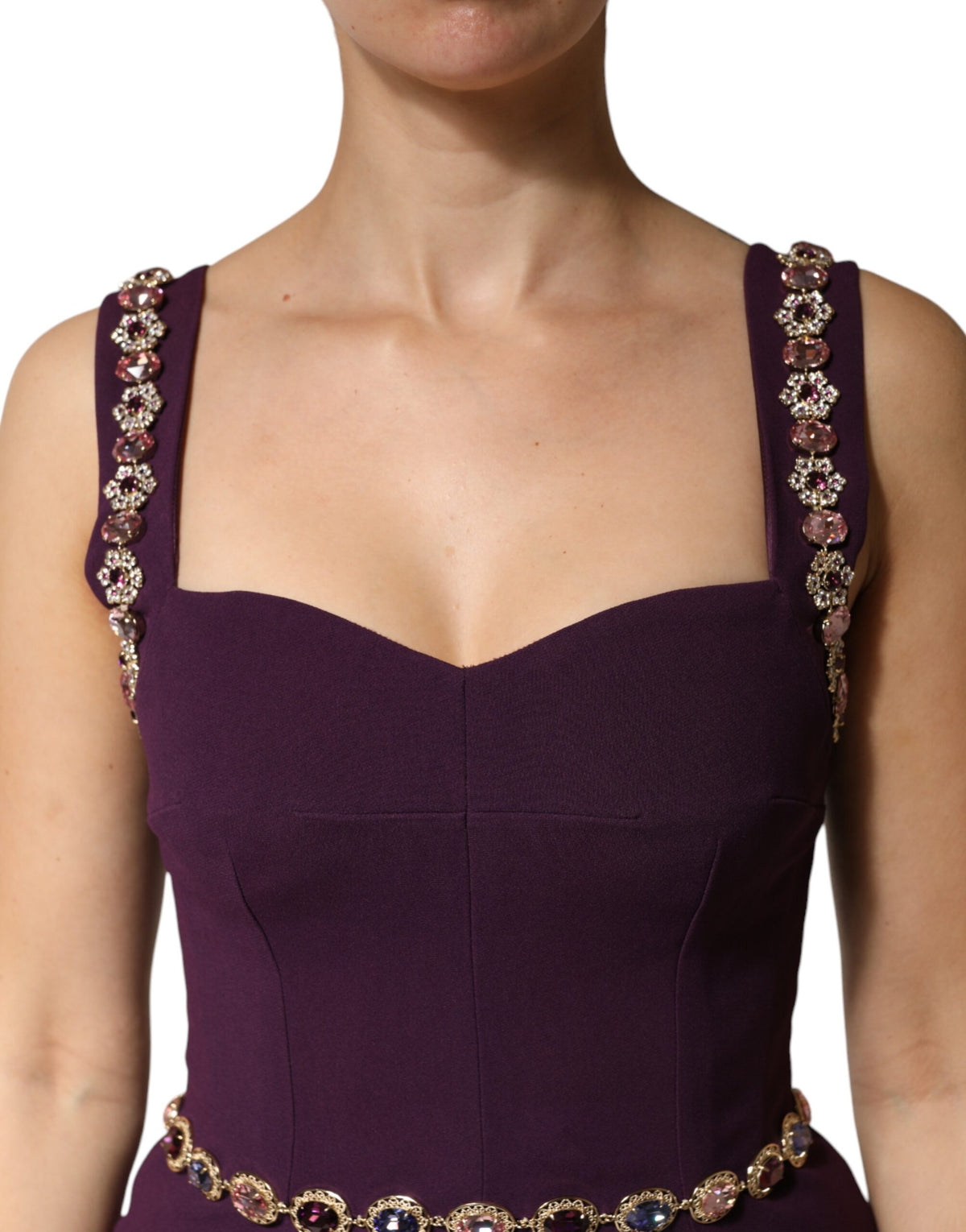 Dolce & Gabbana Violet Embellished Scheide Meerjungfrauenkleid