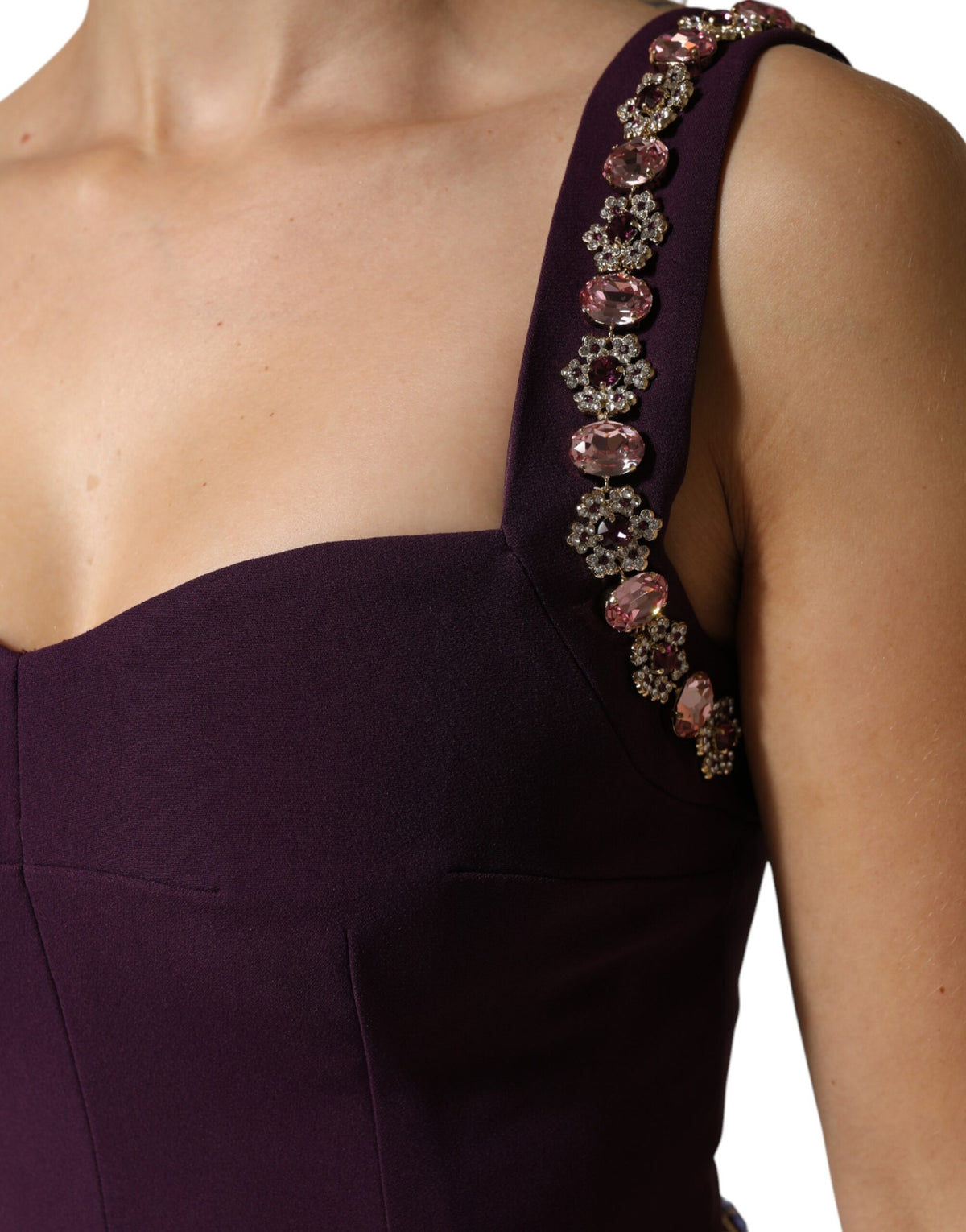 Dolce & Gabbana Violet Embellished Scheide Meerjungfrauenkleid