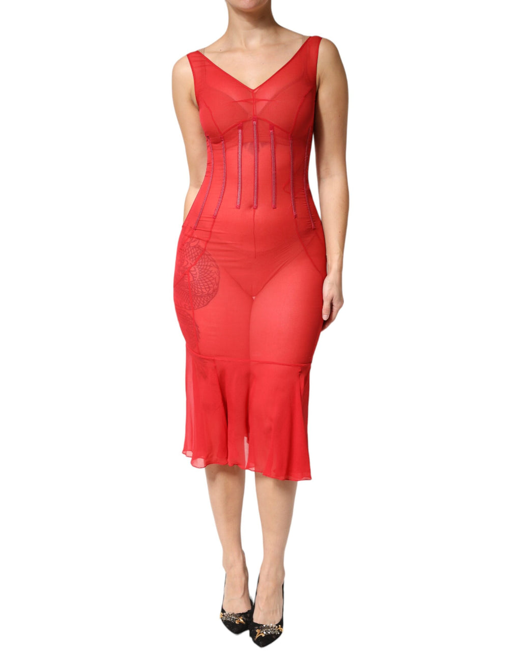 Dolce & Gabbana Red Midi Dress for Women