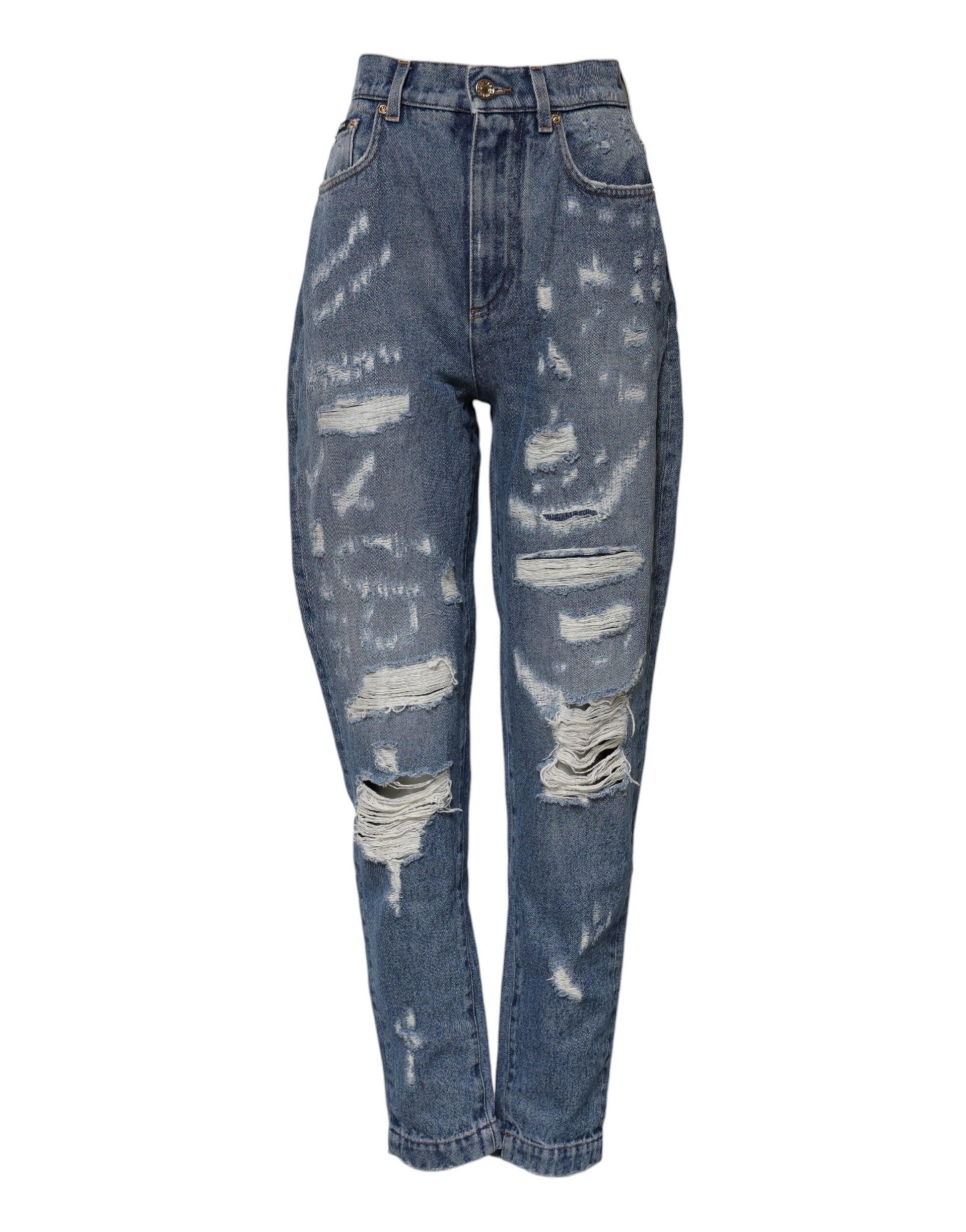 Jean en denim AMBER Dolce & Gabbana en coton bleu vieilli