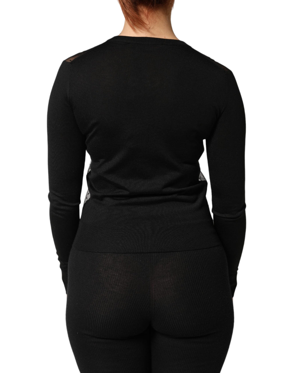 Cardigan pull transparent noir à boutons Dolce & Gabbana