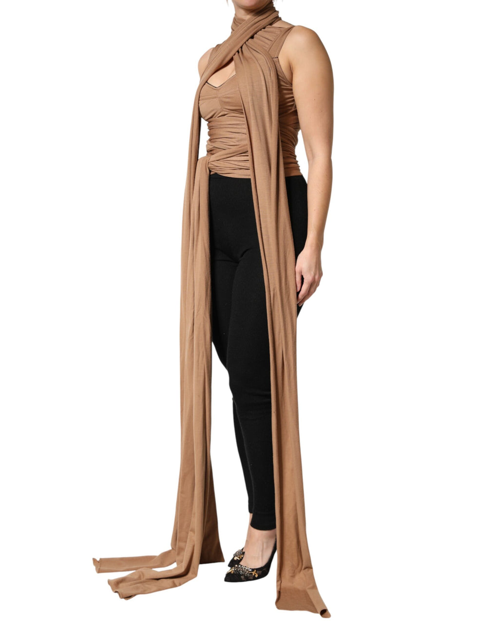 Dolce & Gabbana Brown Sleeveless T-Shirt for Women detail view