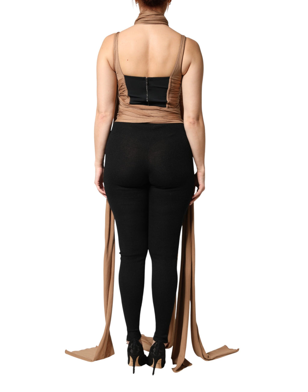 Dolce & Gabbana Brown Sleeveless T-Shirt for Women side view