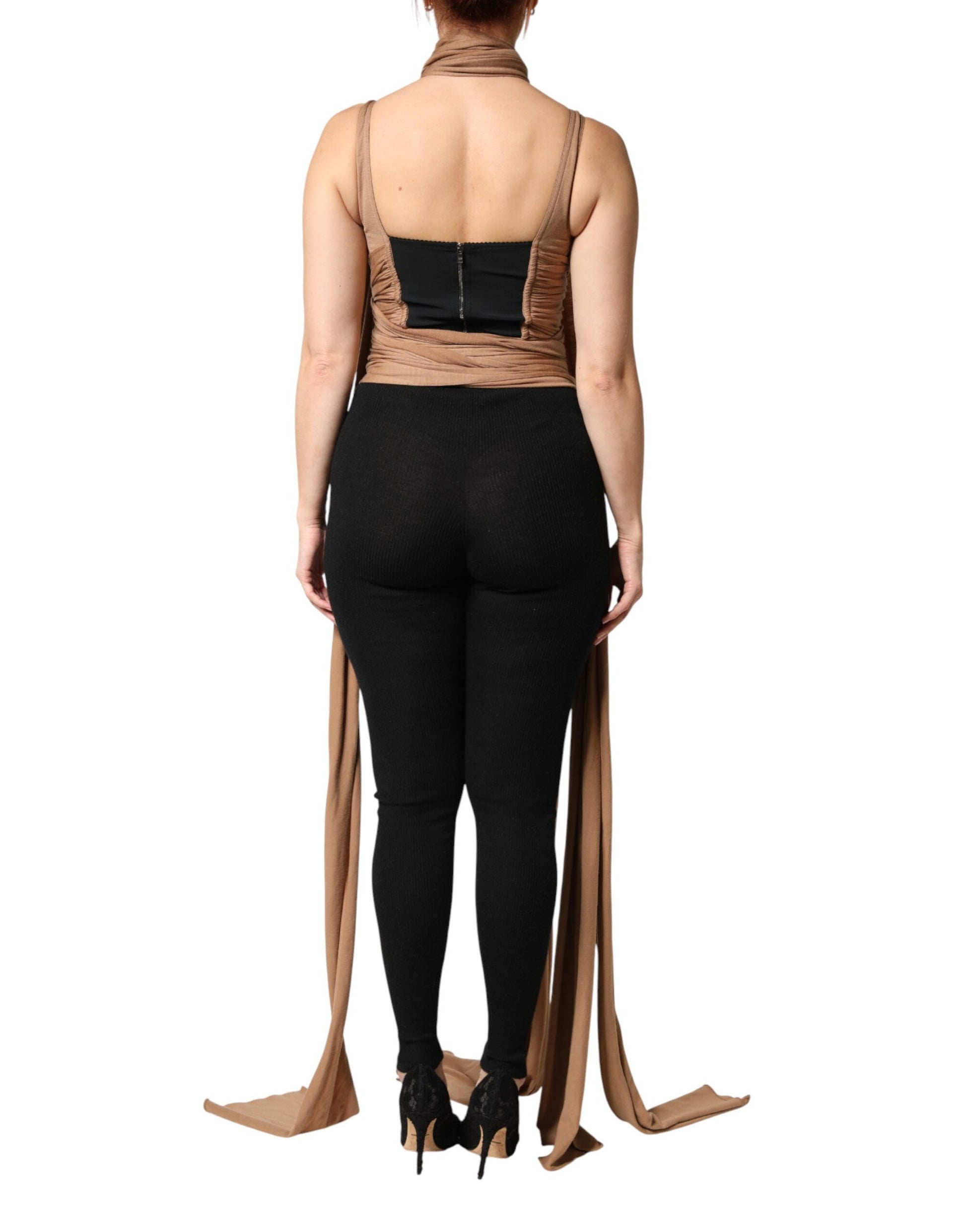 Dolce & Gabbana Brown Sleeveless T-Shirt for Women side view