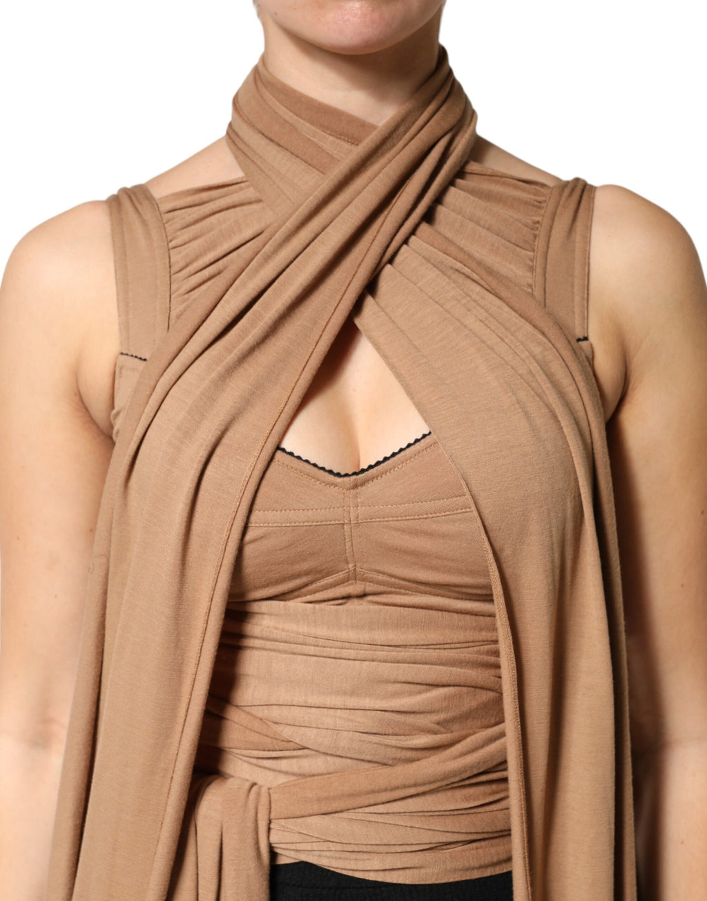 Dolce & Gabbana Brown Sleeveless T-Shirt for Women additional view