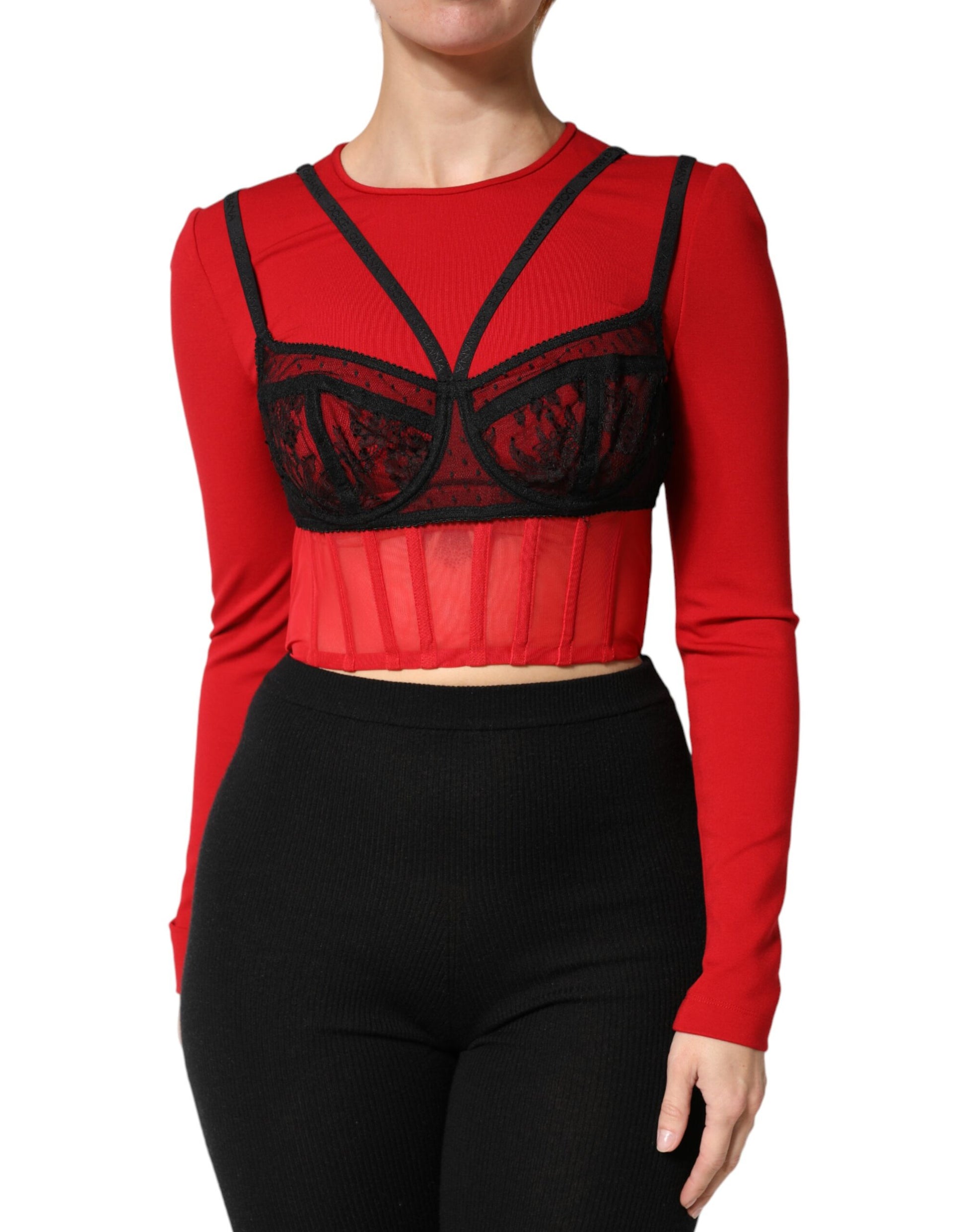 Dolce & Gabbana Red Long Sleeve T-Shirt for Women alternate view