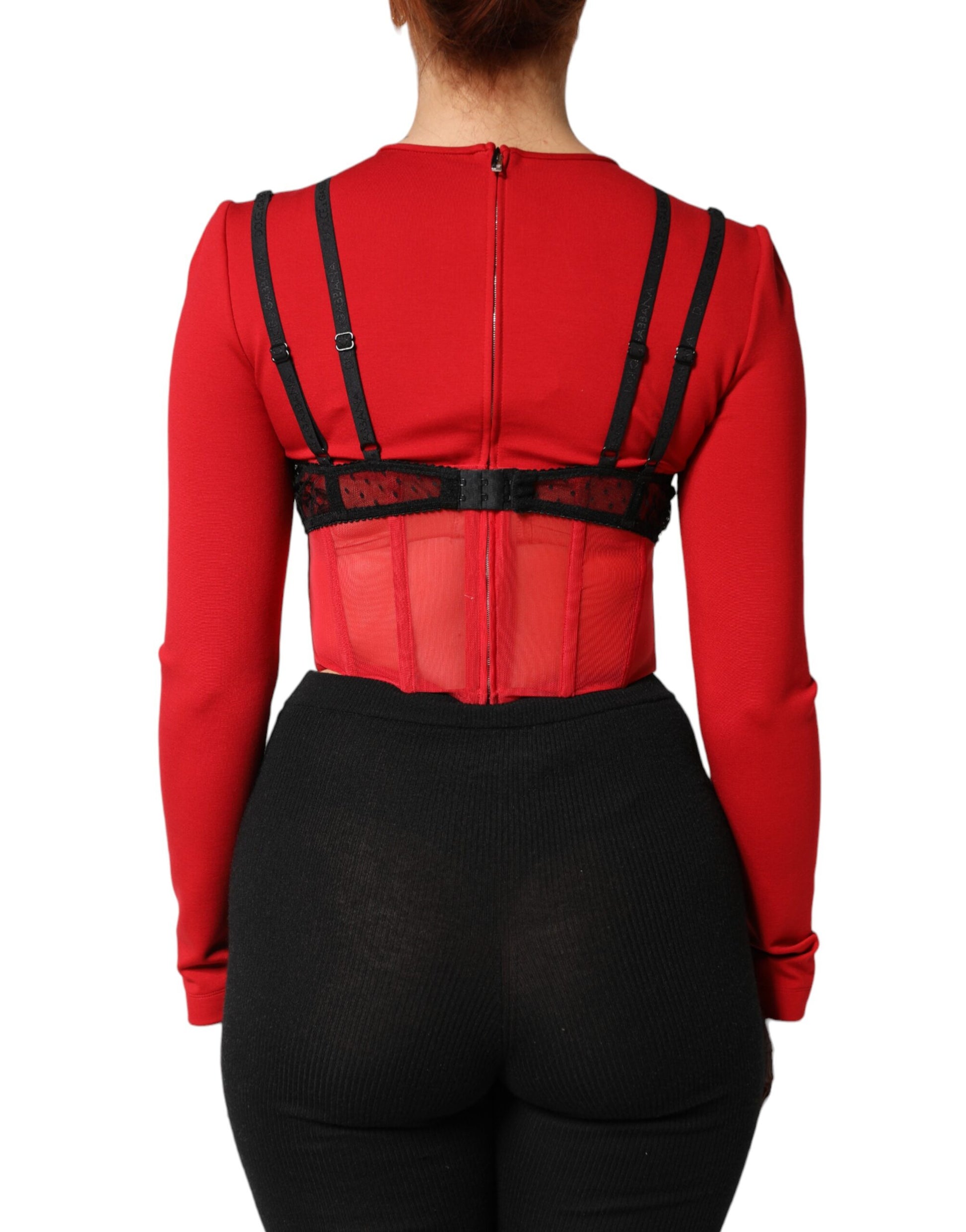 Dolce & Gabbana Red Long Sleeve T-Shirt for Women side view