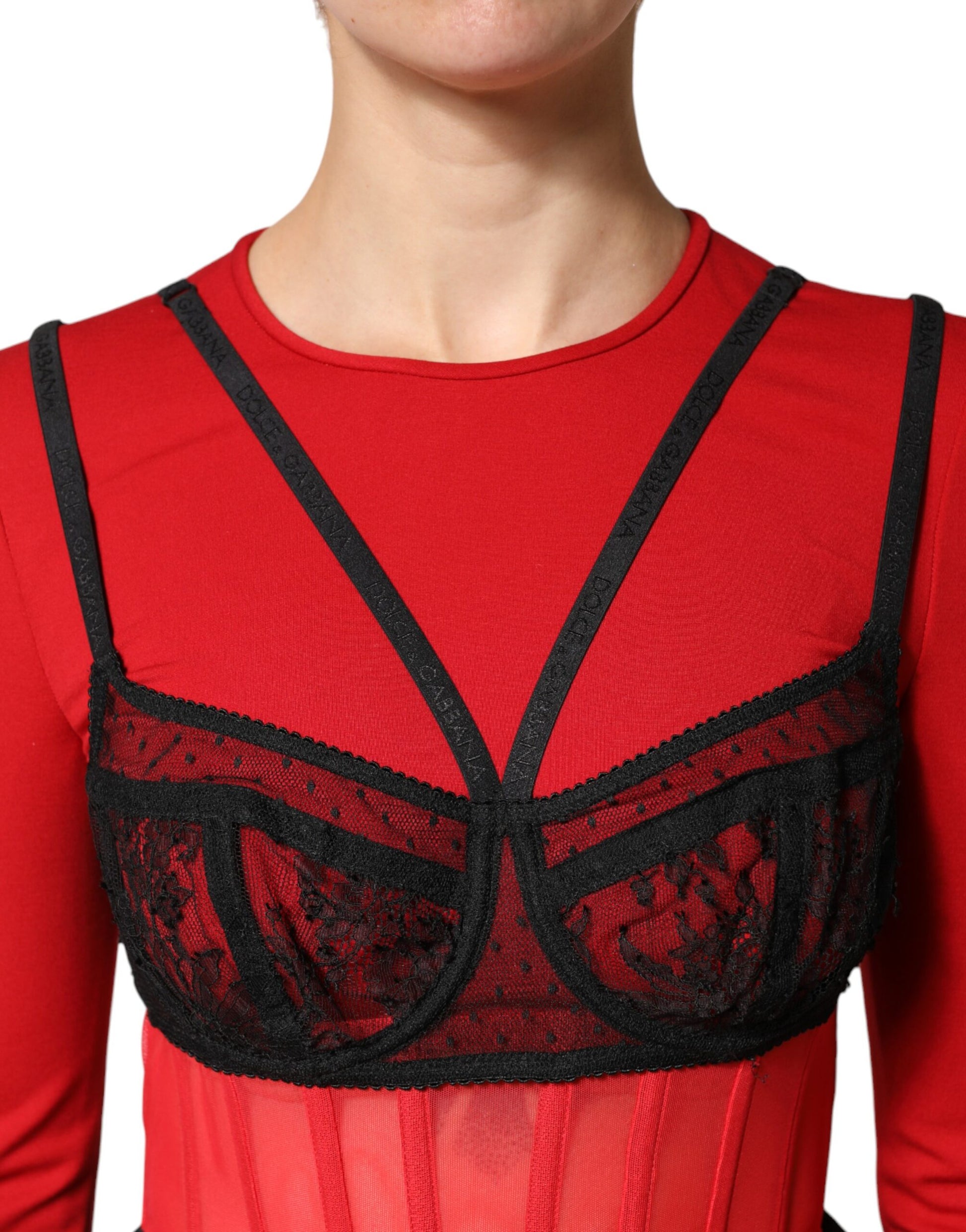 Dolce & Gabbana Red Long Sleeve T-Shirt for Women additional view