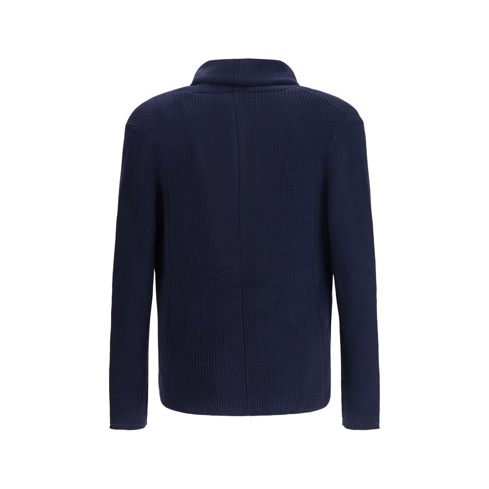 Gilet bleu en coton Brunello Cucinelli