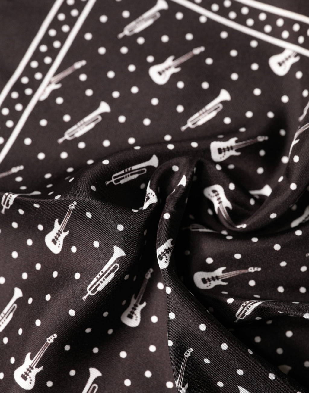 Foulard-mouchoir pour homme Dolce & Gabbana noir guitare et trompette