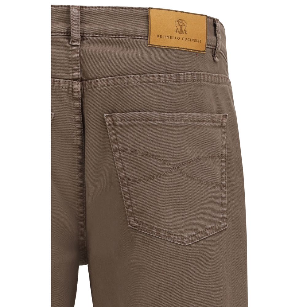 Brunello Cucinelli Brown Jeans for Men detail view