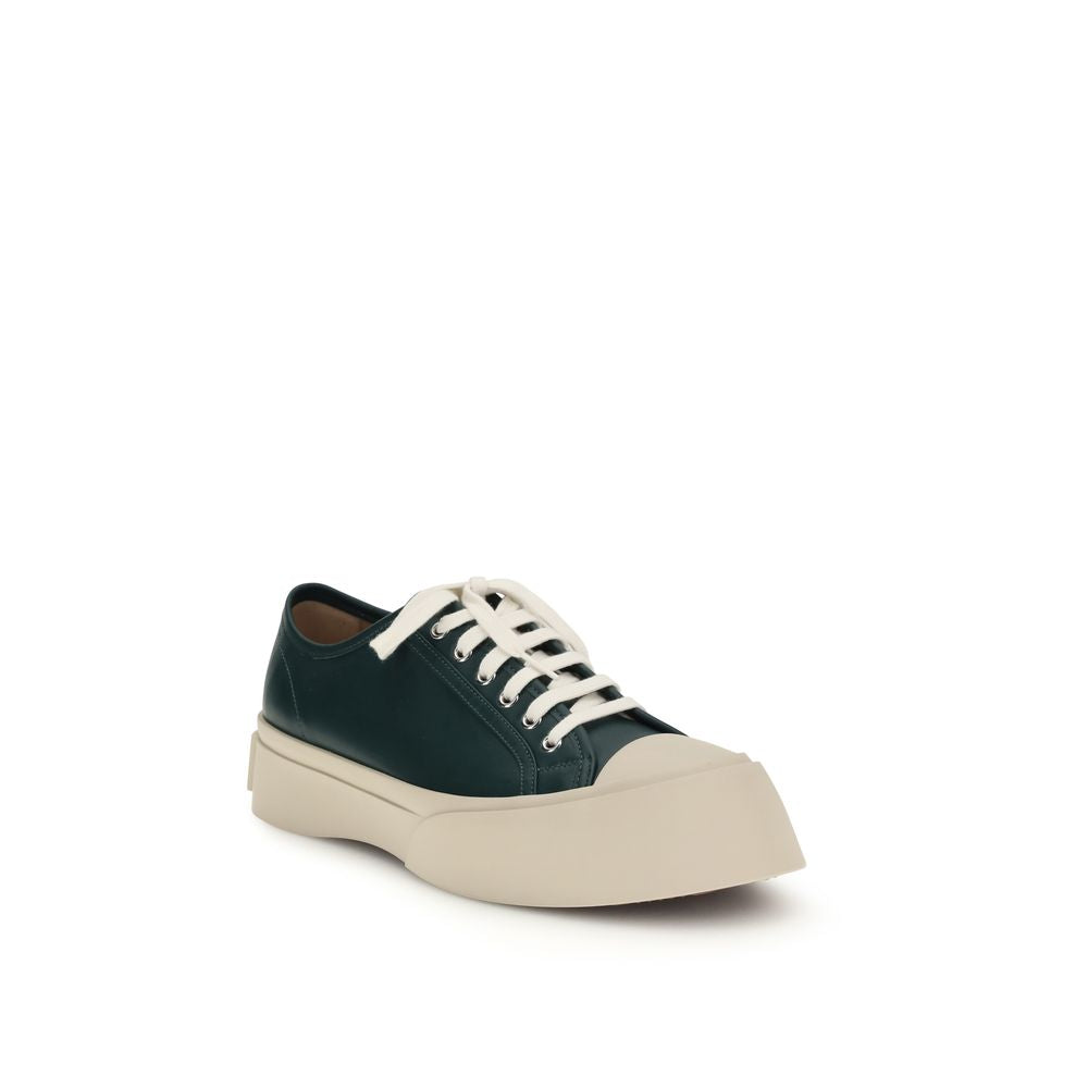 Baskets compensées Marni en cuir de veau noir