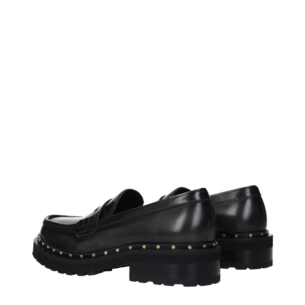 Golden Goose Black Leather Slip-On Loafers
