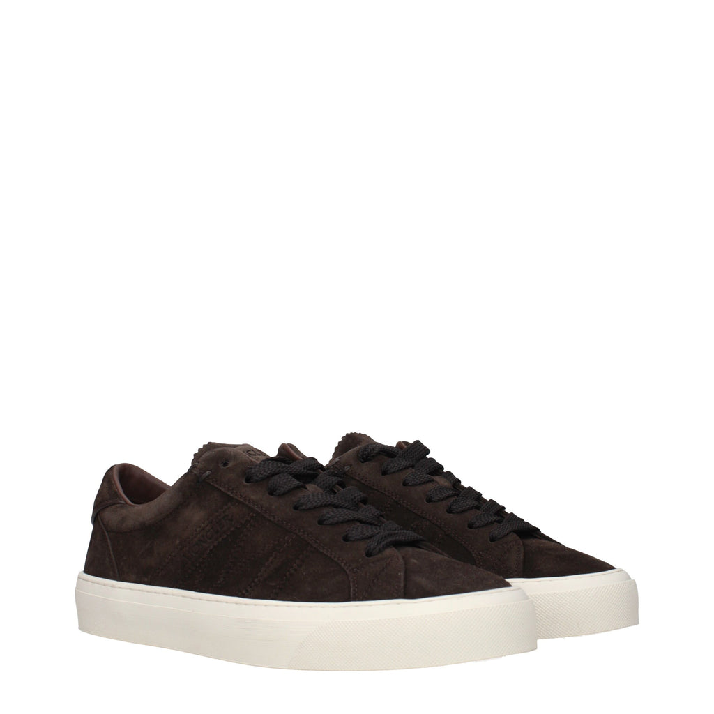 Moncler Brown Leather Low Top Sneakers