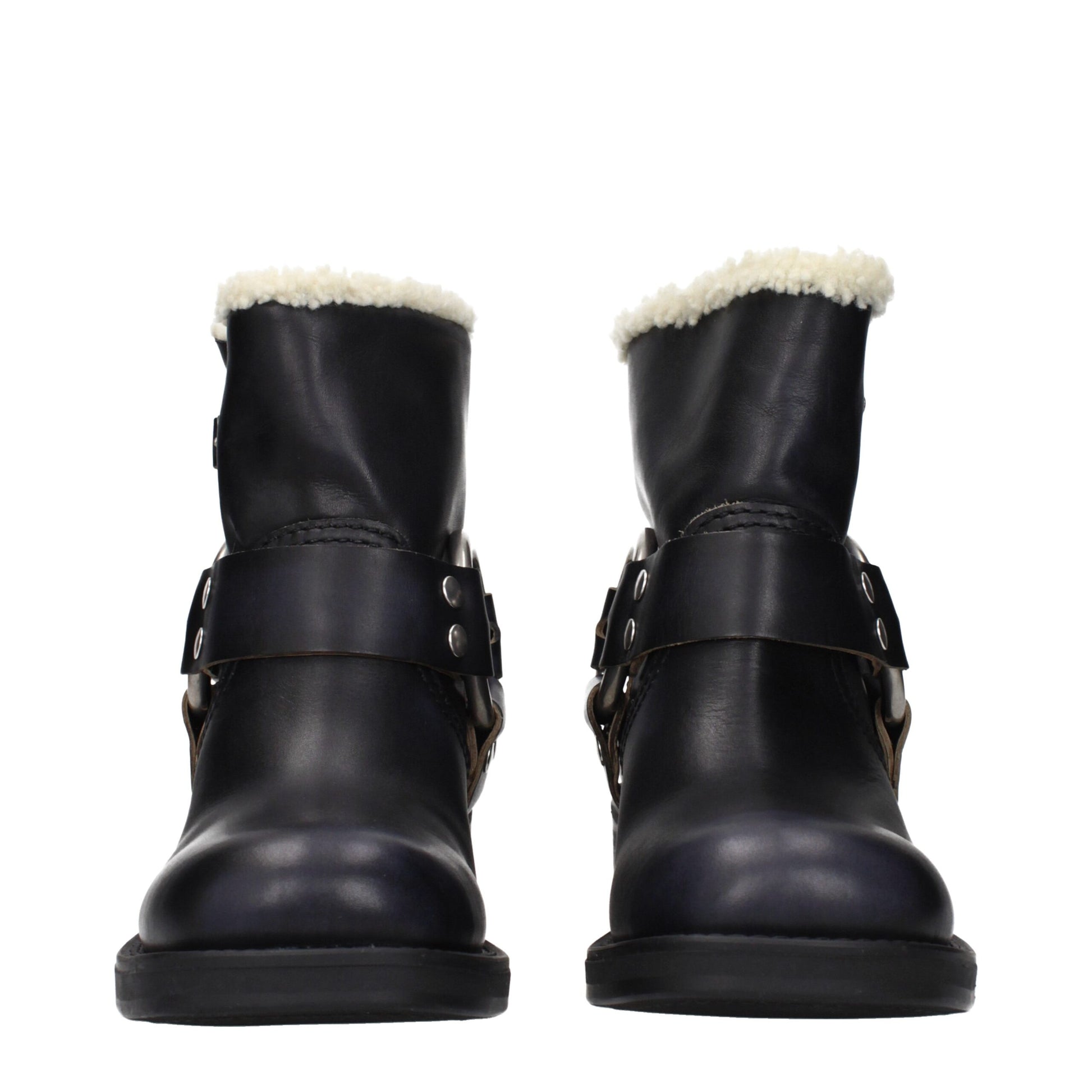 Miu Miu Black Leather Ankle Boots