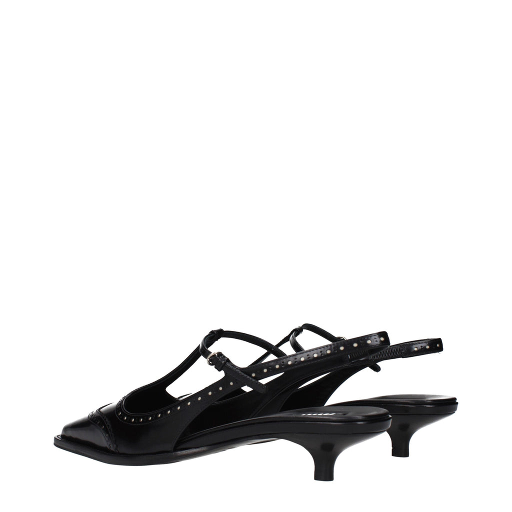 Miu Miu Black Mid Heel for Women side view