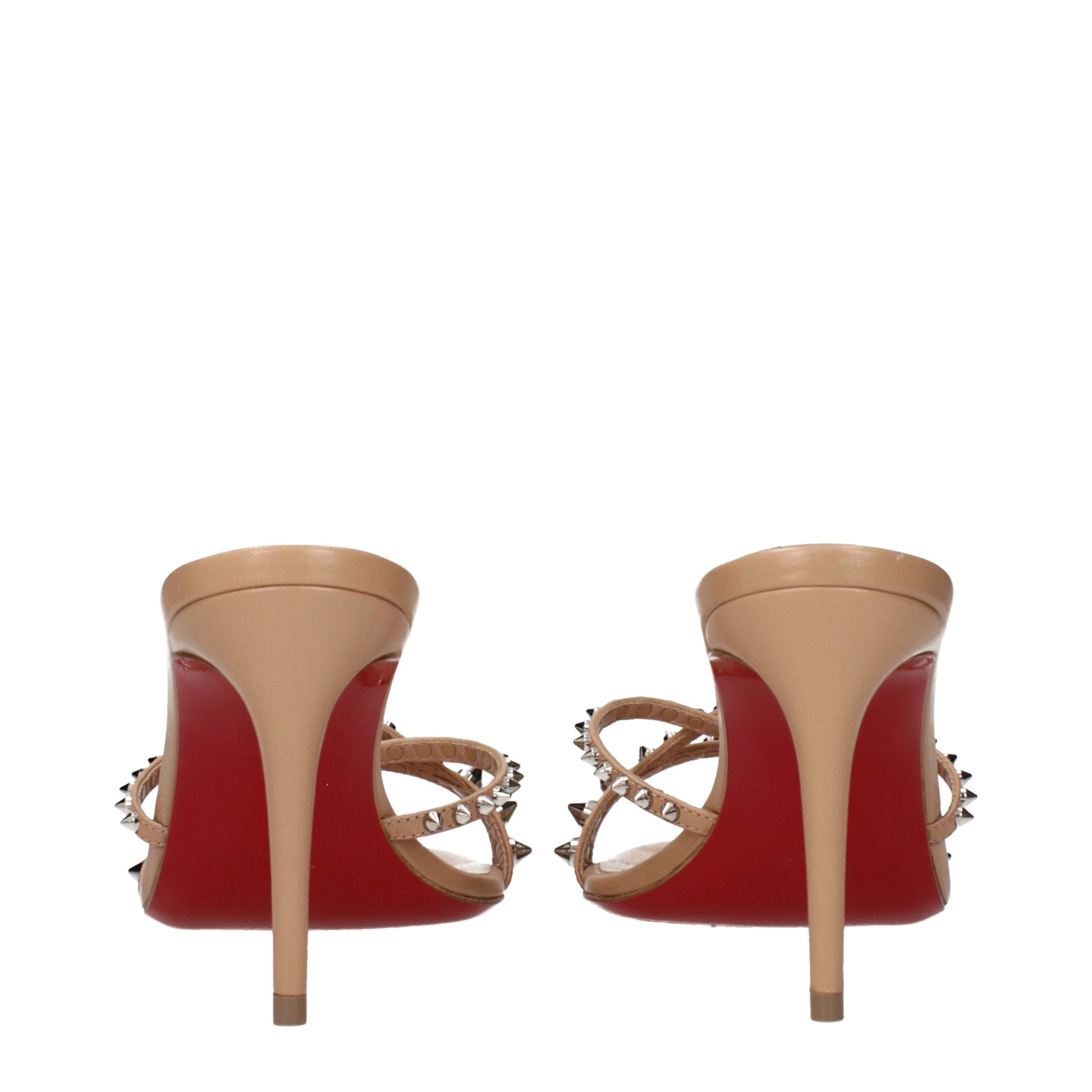 Sandales à talons aiguilles en cuir rose Christian Louboutin