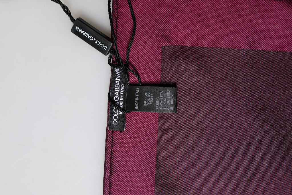 Étole carrée en soie et dentelle Dolce & Gabbana de couleur marron