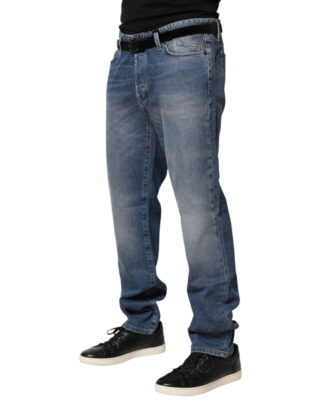 Jean droit en denim taille mi-haute délavé bleu Jeckerson pour homme