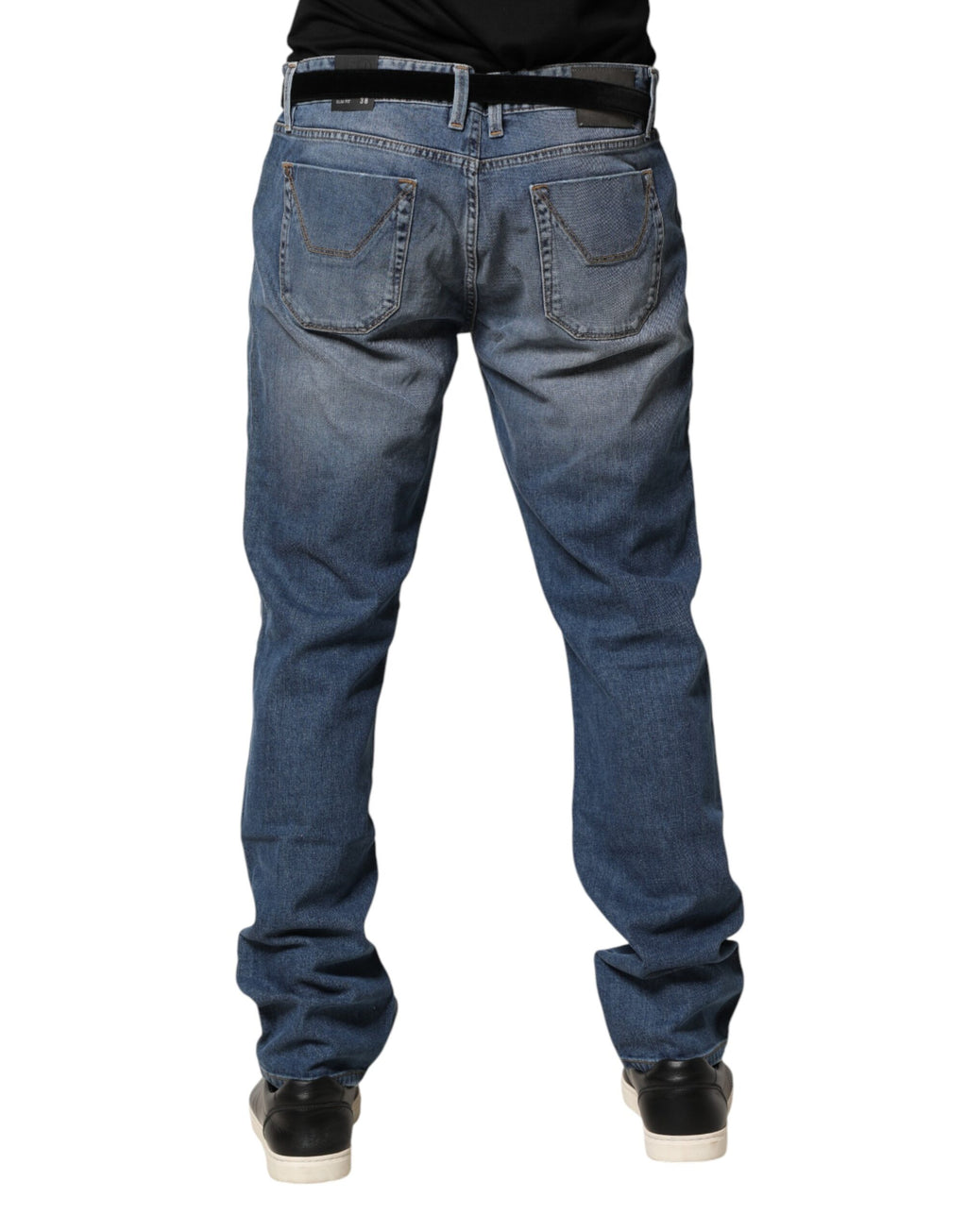 Jean droit en denim taille mi-haute délavé bleu Jeckerson pour homme