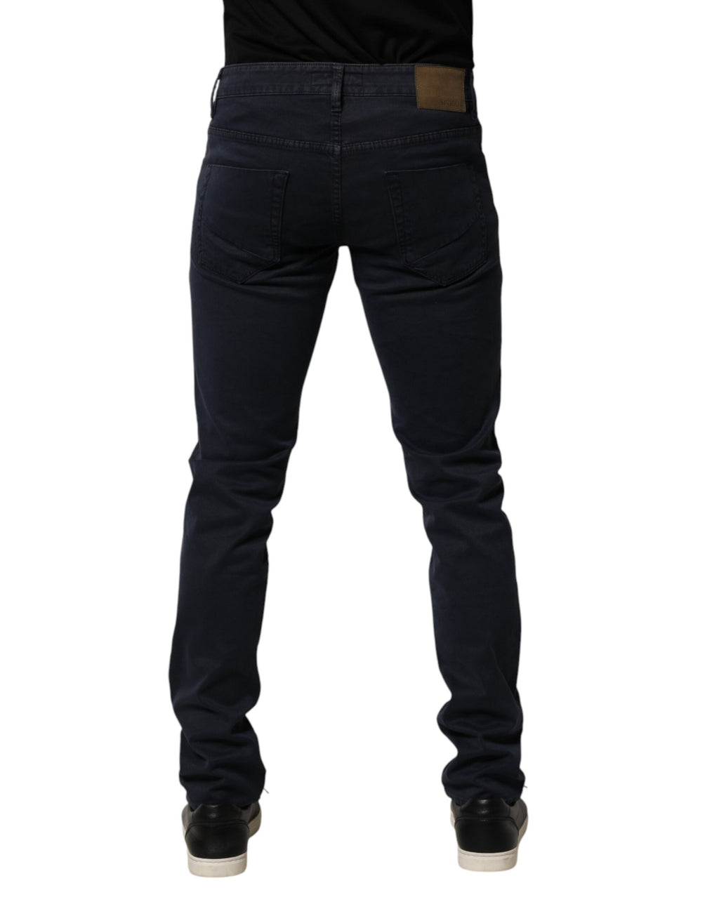 Jean slim en denim de coton noir taille mi-haute pour homme Siviglia
