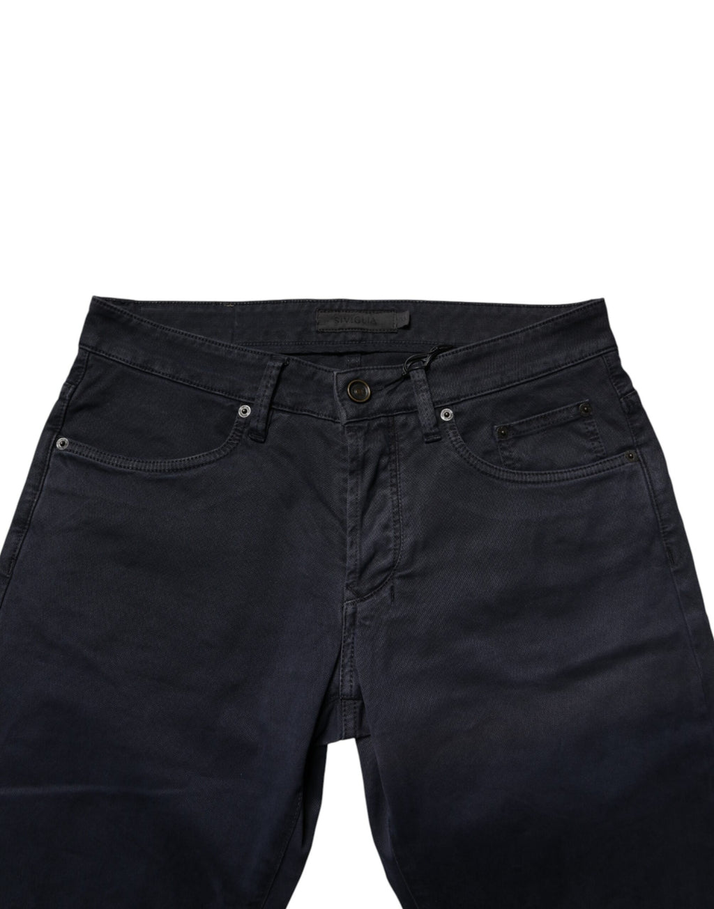 Jean slim en denim de coton noir taille mi-haute pour homme Siviglia