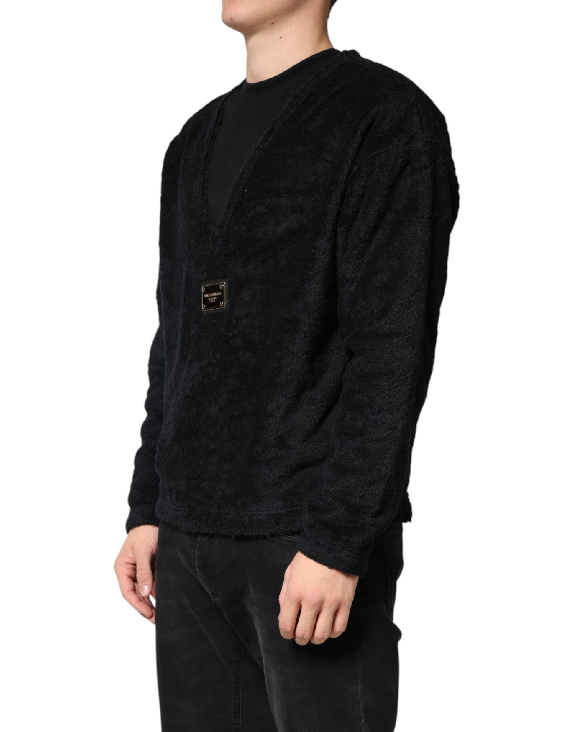 Dolce & Gabbana Black Long Sleeve T-Shirt for Men detail view