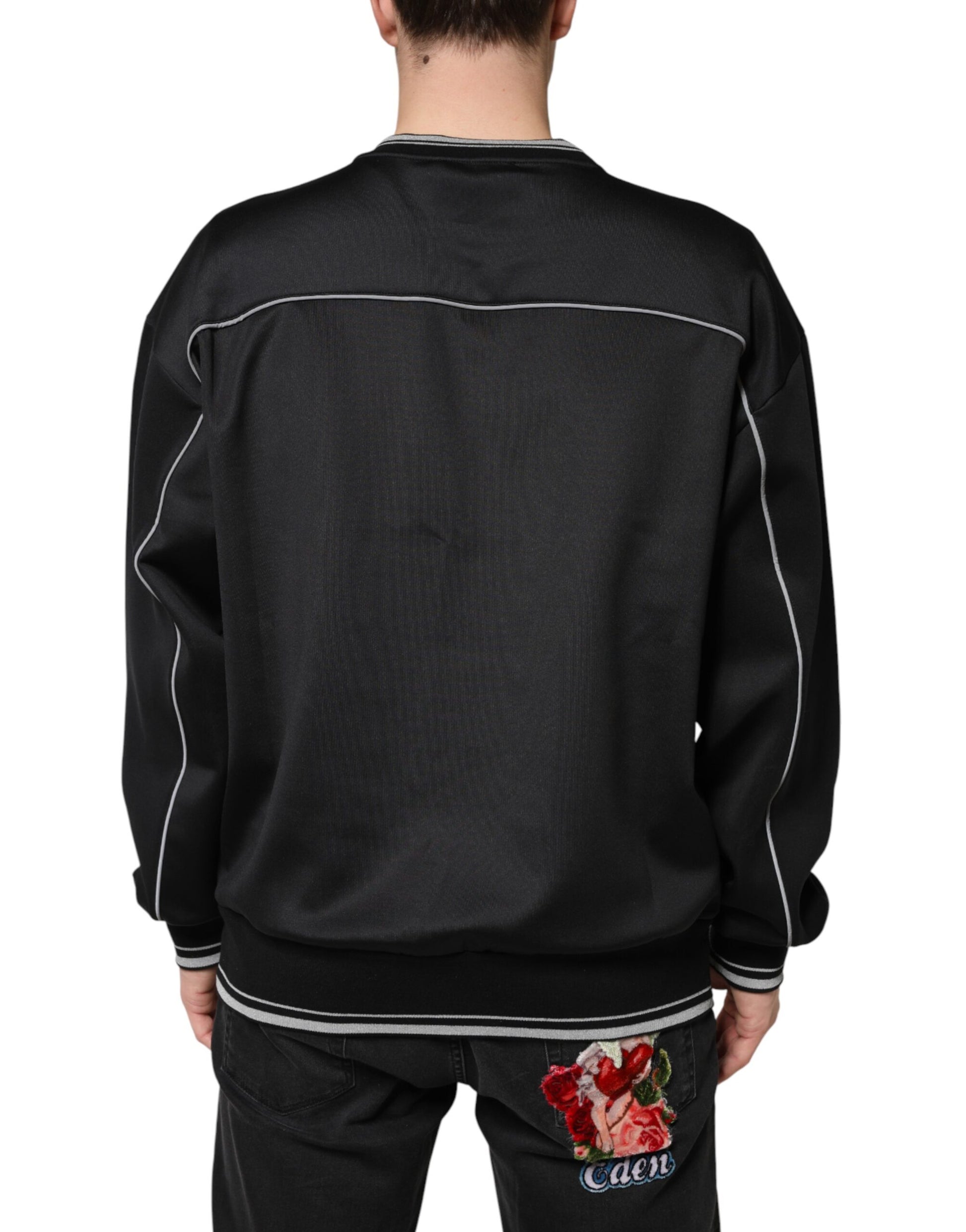 Dolce & Gabbana Black Long Sleeve T-Shirt for Men side view
