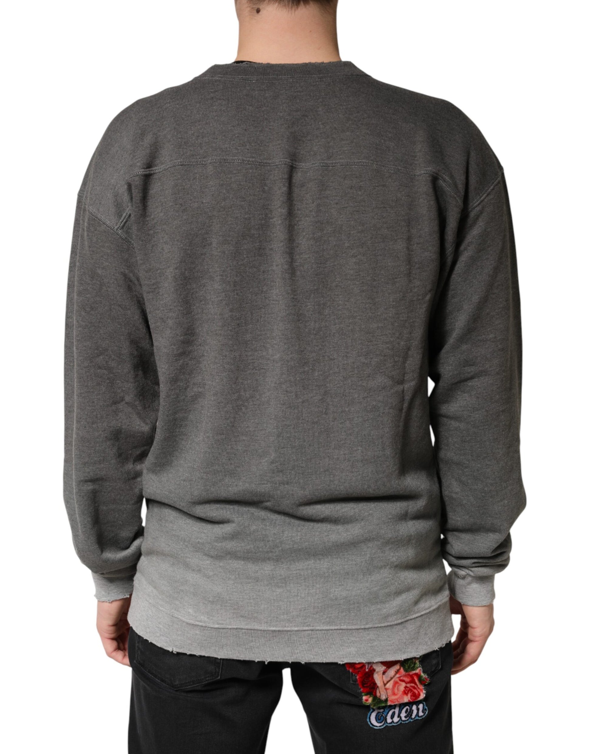 Dolce & Gabbana Grey Long Sleeve T-Shirt for Men side view